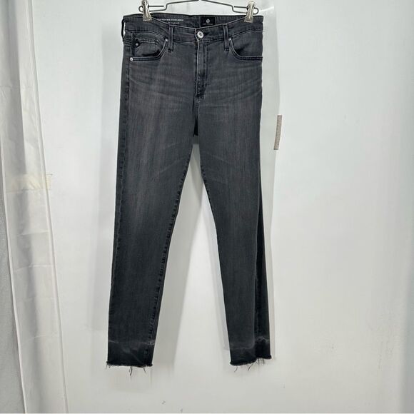 A.G. Adriano Goldschmeid 27R The High Rise Stevie Ankle in gray w/Frayed Hem - Picture 1 of 12